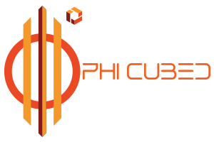A logo for the company phi cube.