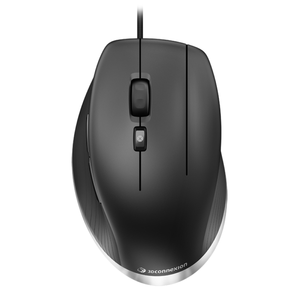 A computer mouse is shown with the cord attached.