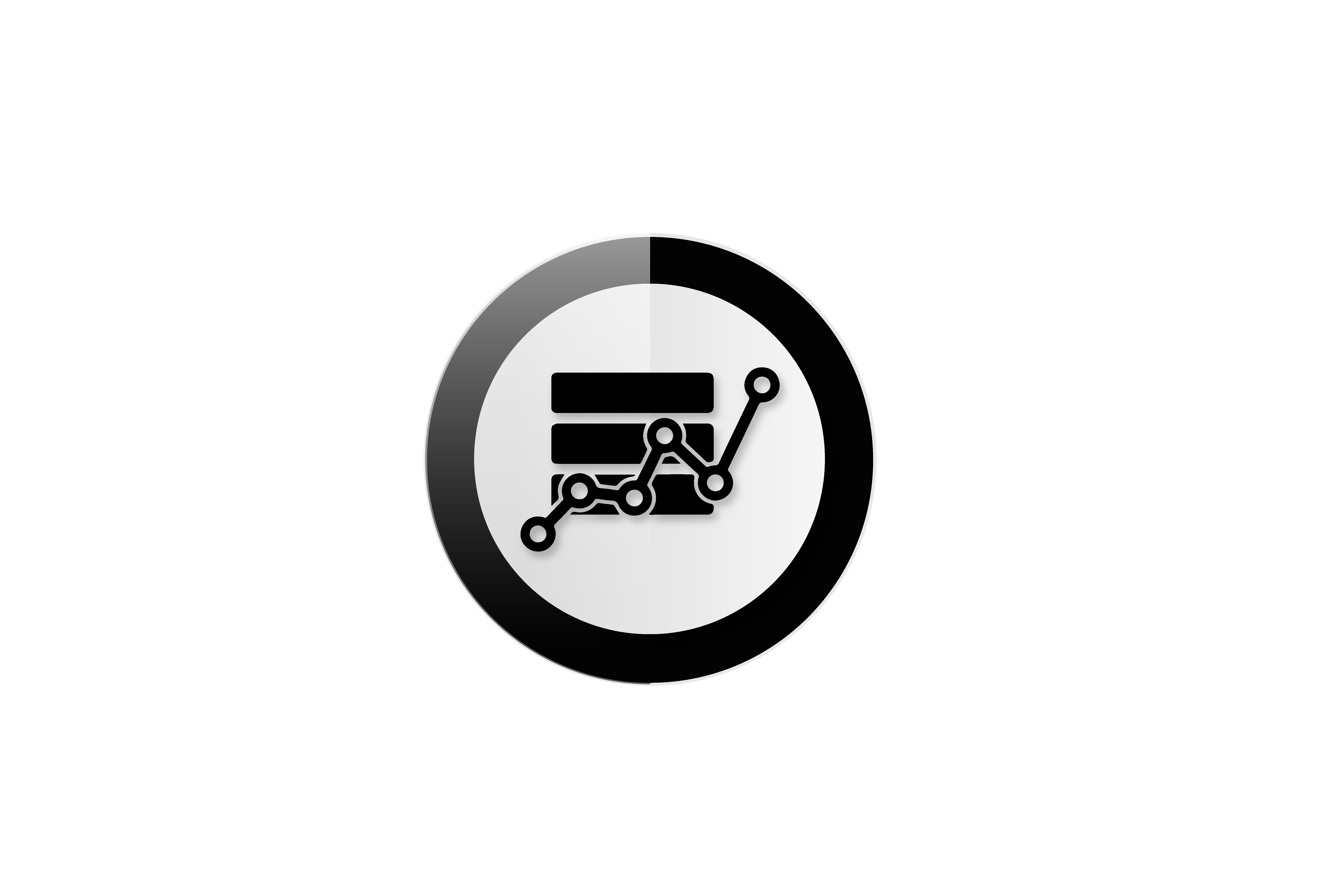 A black and white icon of a computer server.